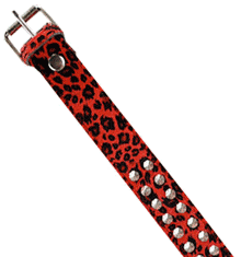 RED LEOPARD CONICAL STUD